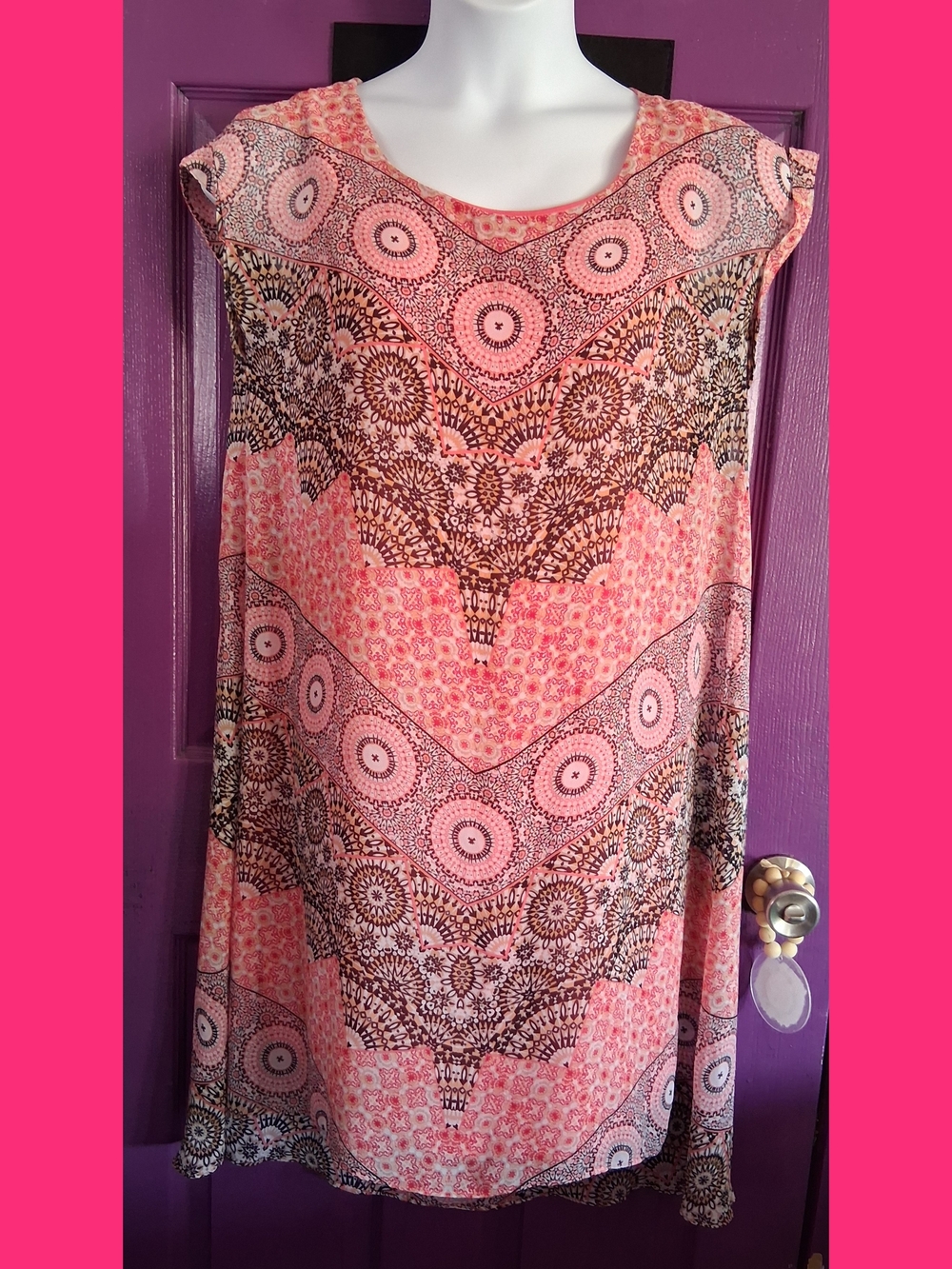 Patterned Boho Shift Dress